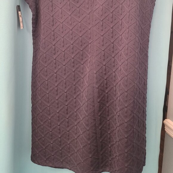 NWT Crown & Ivy Navy Textured Sleeveless Shift Dress – Size 1X (NWT) - Picture 4 of 8
